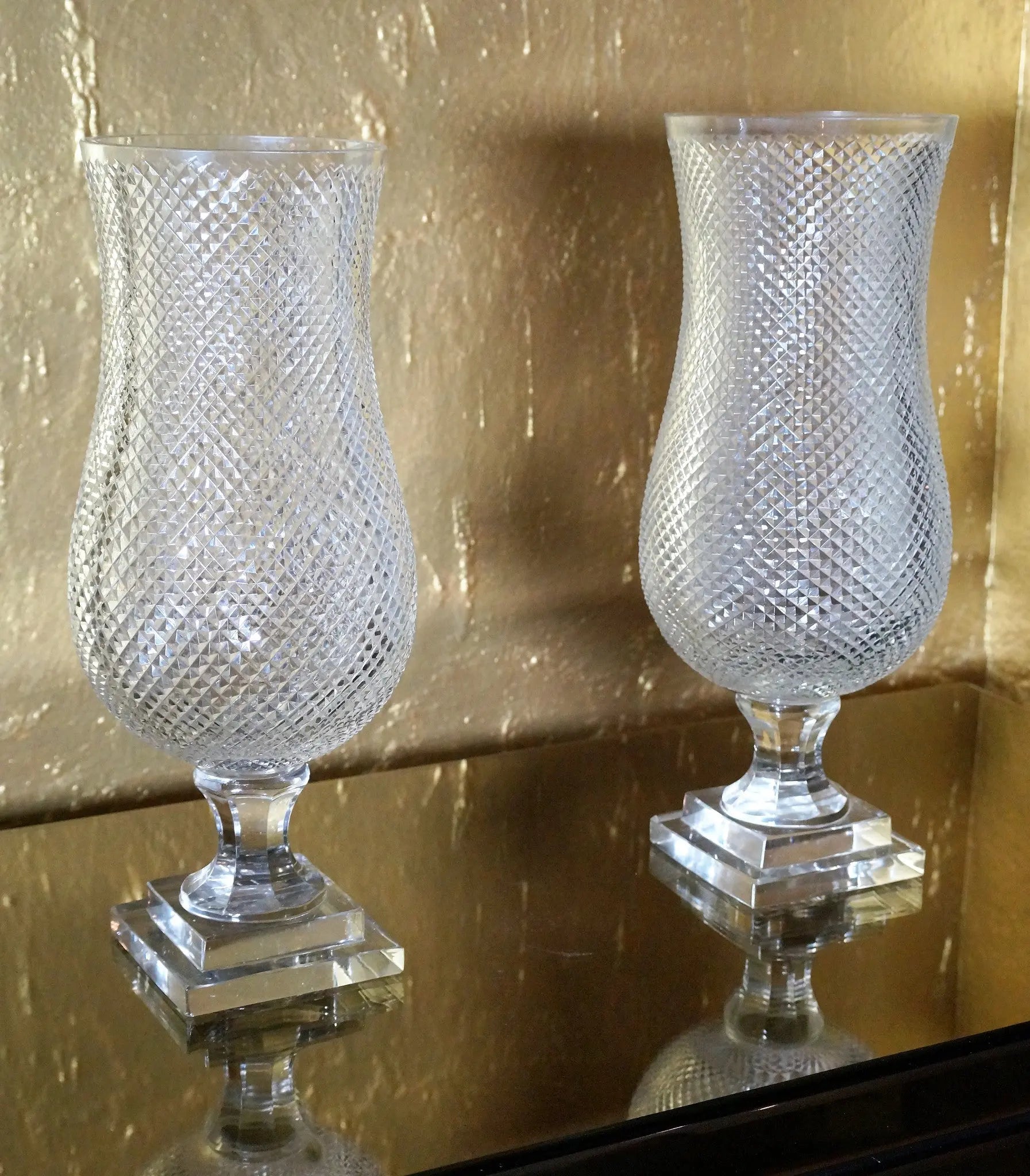 Glass Vase, Set of 2 Venetian Design
