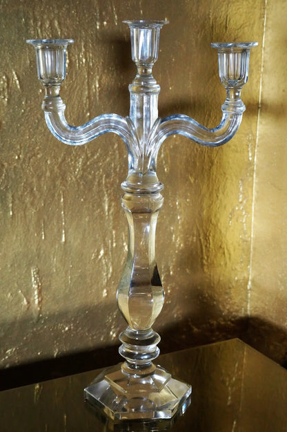 Glass Candle Stand, 3 Candle Holders Venetian Design