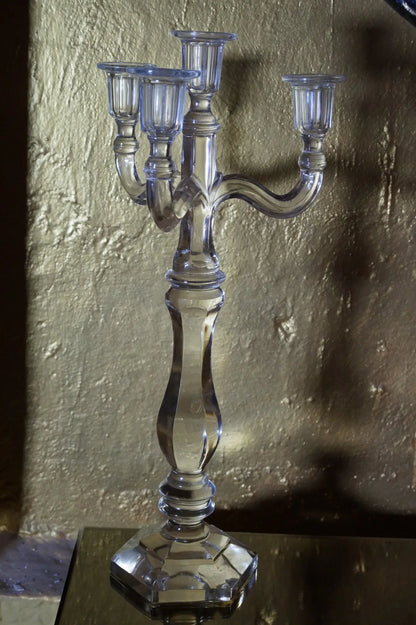 Glass Candle Stand, 4 Candle Holders Venetian Design