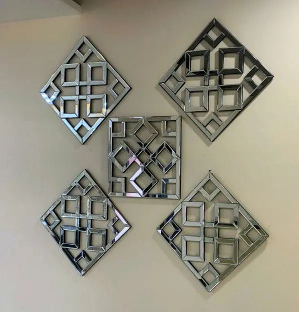 Mirrored Wall Art Panels VDR-926 Set of 5 Venetian Design