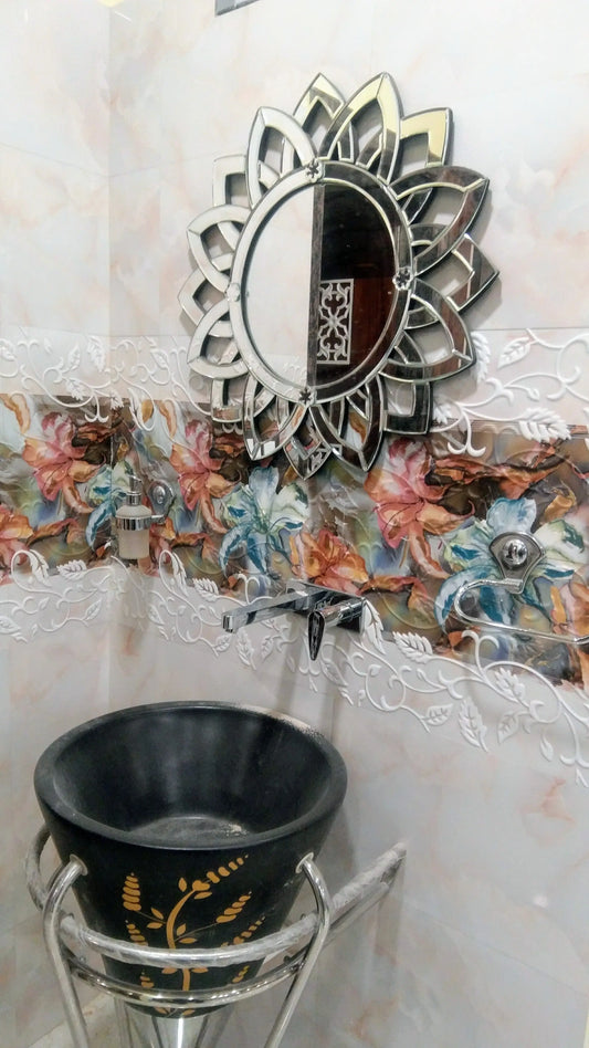 Modern Mirror for Wash Basin Venetian Design 100% Heart Made Products