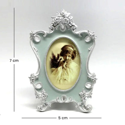 Ivory Pastel Blue Photo Frame Set Venetian Design 100% Heart Made Products