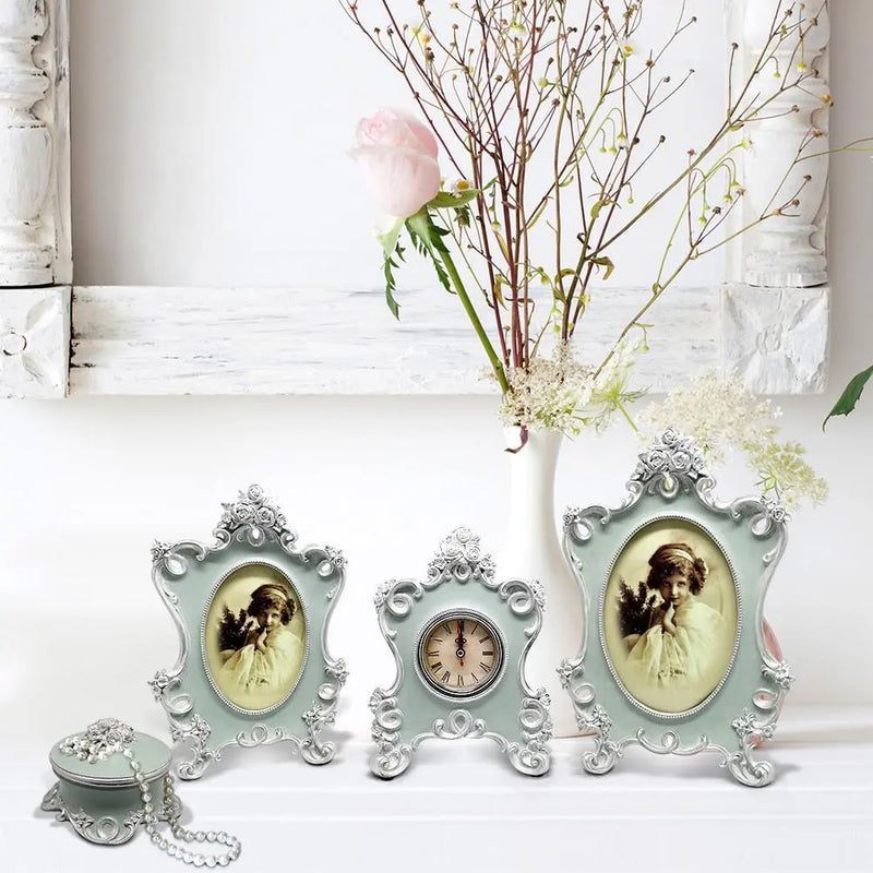 Ivory Pastel Blue Photo Frame Set