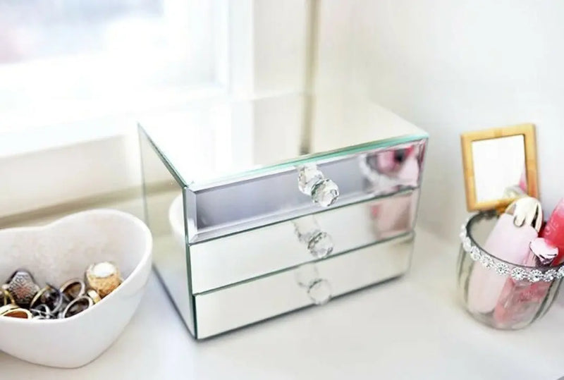 Silver Mirrored Jewellery Box