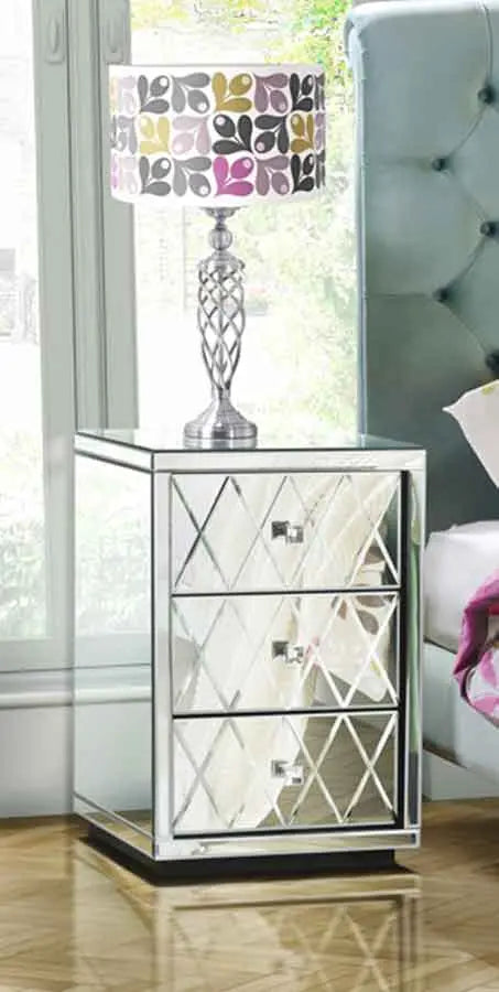 Mirrored Bed Side Table VDMF513 Venetian Design (The boutique factory) 100% Heart Made Products