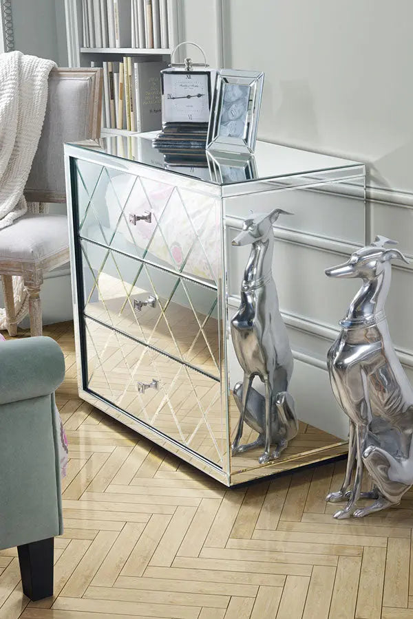 Mirrored Chest Of Drawer VDMF514 Venetian Design (The boutique factory) 100% Heart Made Products