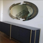 Silver and Bronze Oval Abstract Modern Mirror VDR-681 Venetian Design