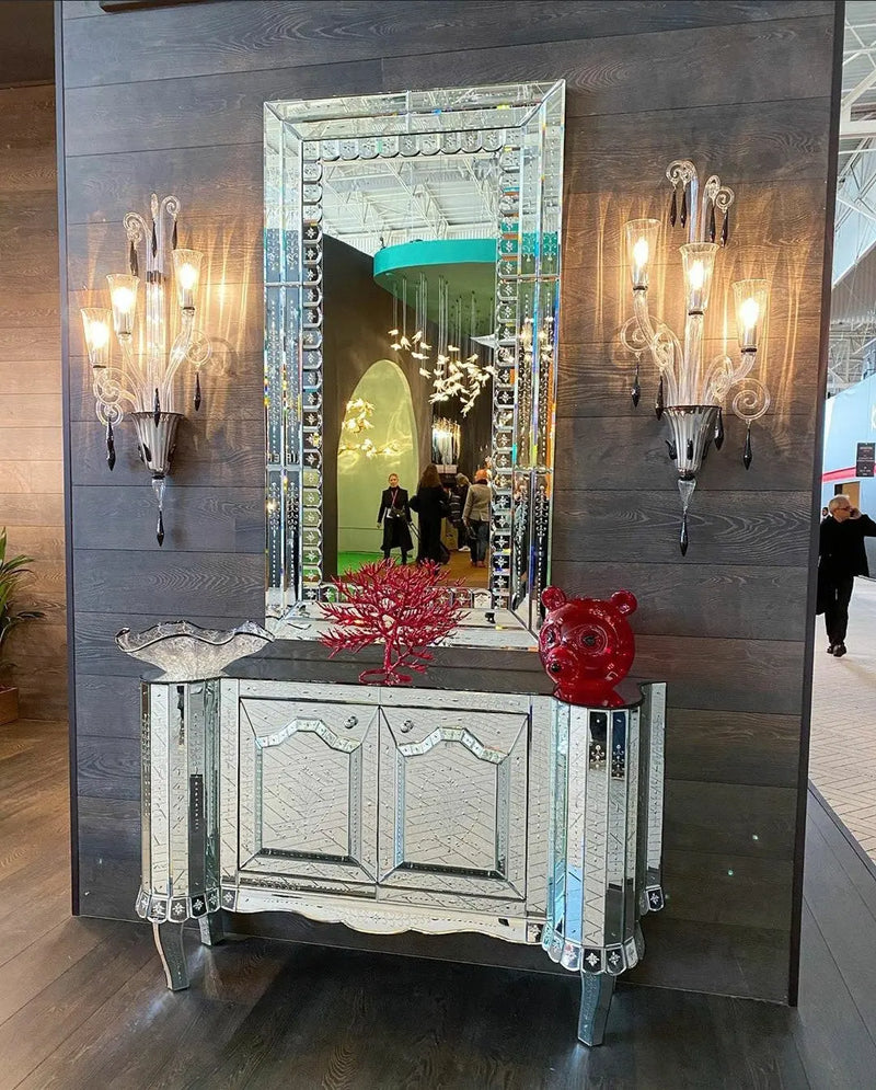 Venetian Mirror with Mirrored Cabinet