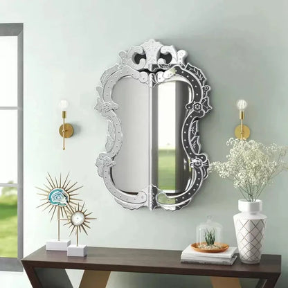 Floral Vertical Venetian Accent Mirror (VD-804) - A Unique and Artistic Touch to Your Wall Decor Venetian Design 100% Heart Made Products