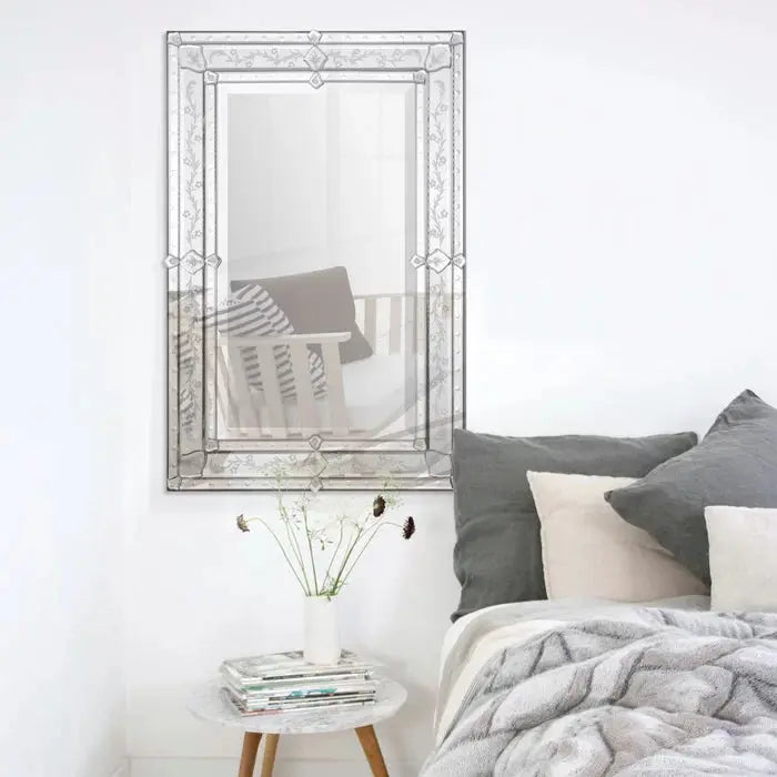 Rectangular Vertical Venetian Mirror (VD-805) - Elegant Wall Decor for any Room in Your Home Venetian Design 100% Heart Made Products