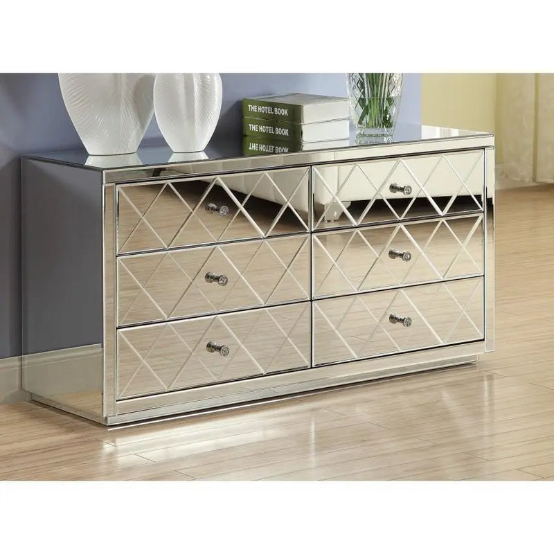Mirrored Dressing Table, Low Chest 6 Drawer VDHZ1004