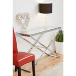 Console Table Chrome stand and Glass top VDHZ1007 Venetian Design