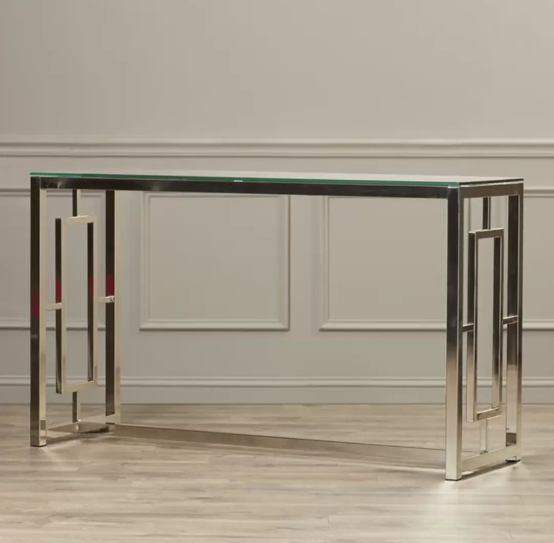 Mirrored Console With Steel Legs, VDHZ1015