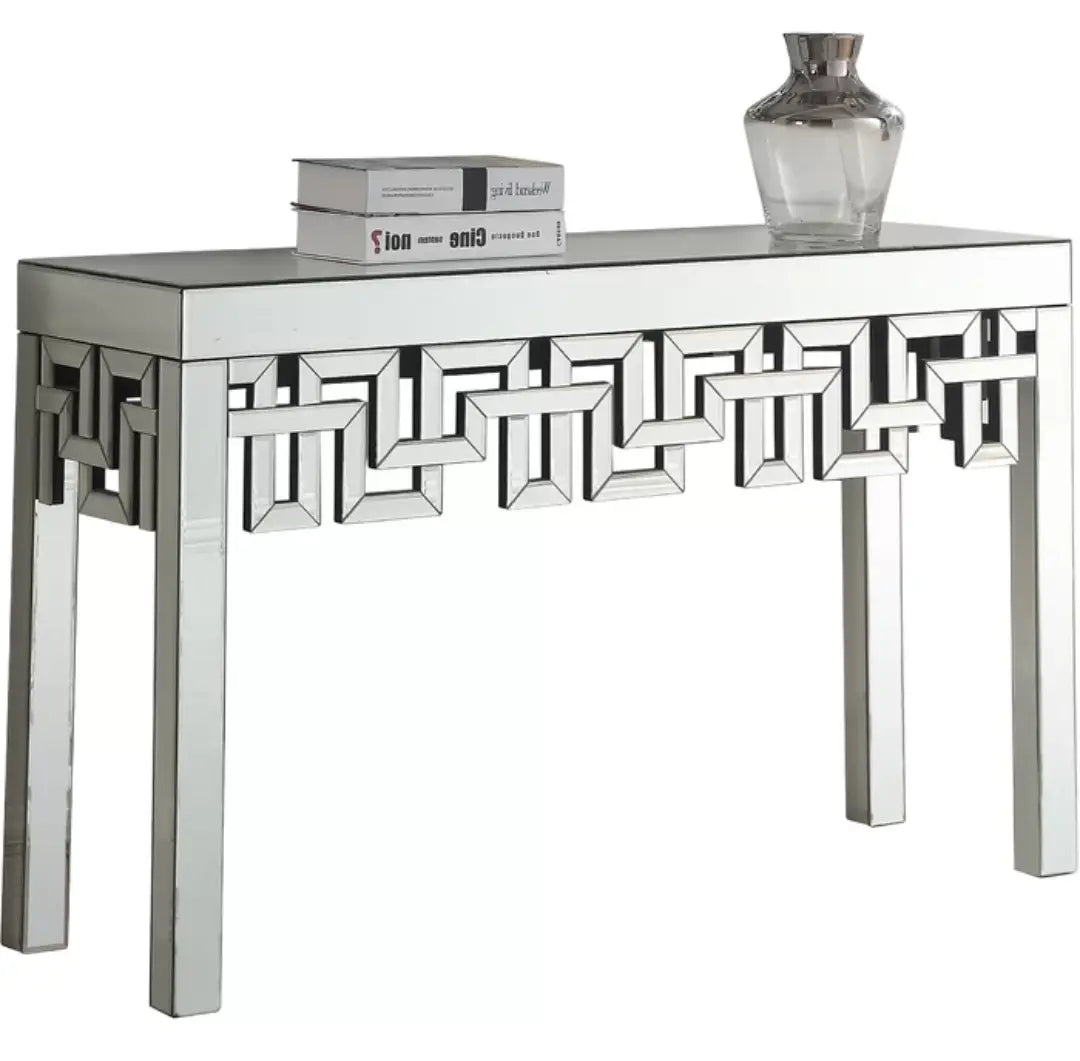 Luong Mirrored Console Table With Mirror CWM-616 Venetian Design 100% Heart Made Products