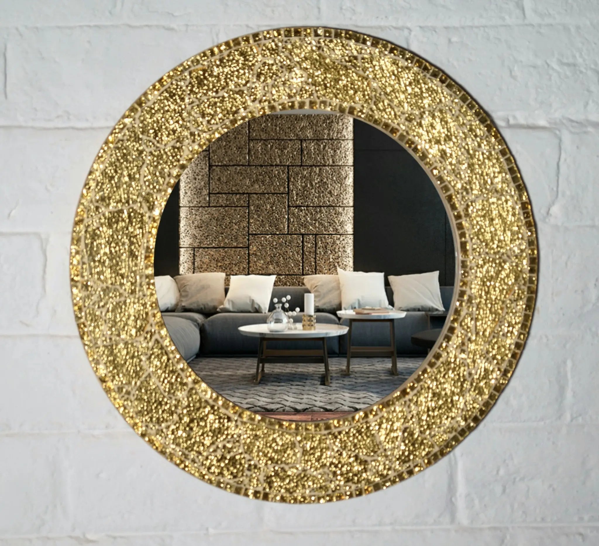 Gold Round Mosaic Mirror VDM-15 Venetian Design