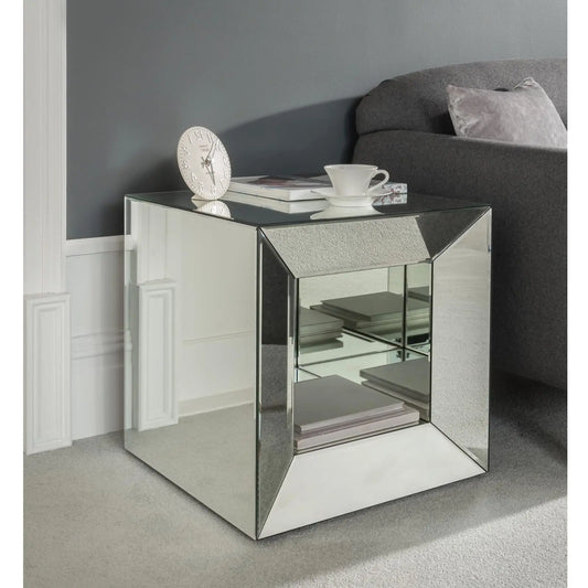 Mirrored Cube Side Table VDMF538 Venetian Design 100% Heart Made Products