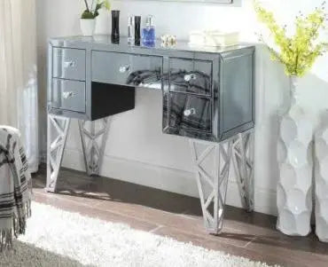 Smoke Grey Mirorred Console with 5 Drawers VDMF-605 Venetian Design