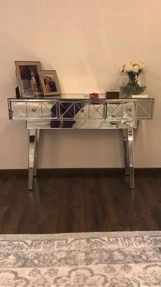 Mirrored Console with 2 Drawers Venetian Design 100% Heart Made Products