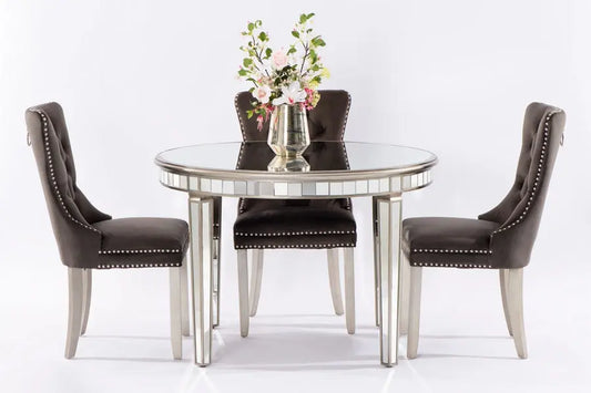 4 Seater Mirrored Dining Table VDMF516 (without chair) Venetian Design (The boutique factory) 100% Heart Made Products