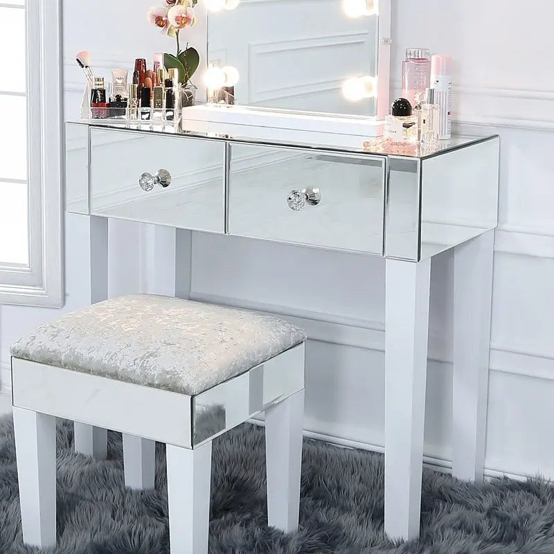 2 Drawer Mirrored Dressing Console VDMF527 Venetian Design 100% Heart Made Products