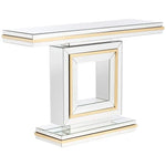 Laila 48" Wide Gold-Trimmed Mirrored Console Table VDMF528