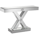 Medina 46" Wide Mosaic X-Frame Mirrored Console Table VDMF530