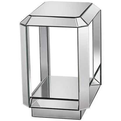 Hillary 21" Wide Open-Shelf Mirror End Table VDMF533 Venetian Design 100% Heart Made Products