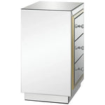 Laila 18" Wide Gold-Trimmed Mirrored 3-Drawer Side Table VDMF534