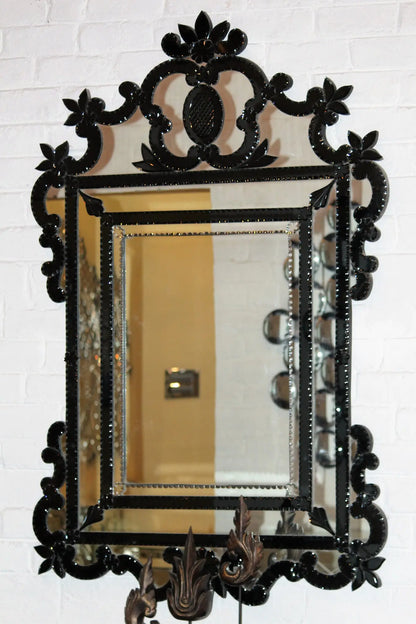 Black Murano Mirror VDMR-15 Venetian Design