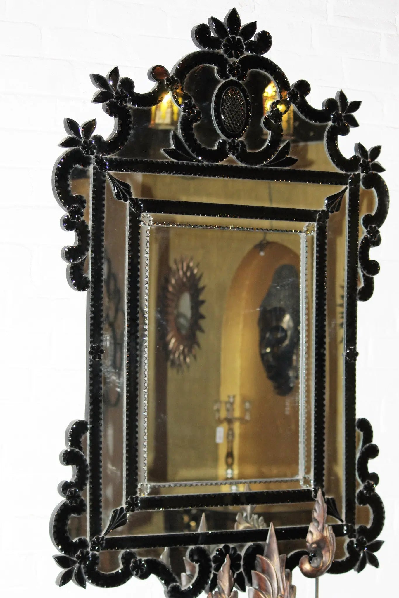 Black Murano Mirror VDMR-15 Venetian Design