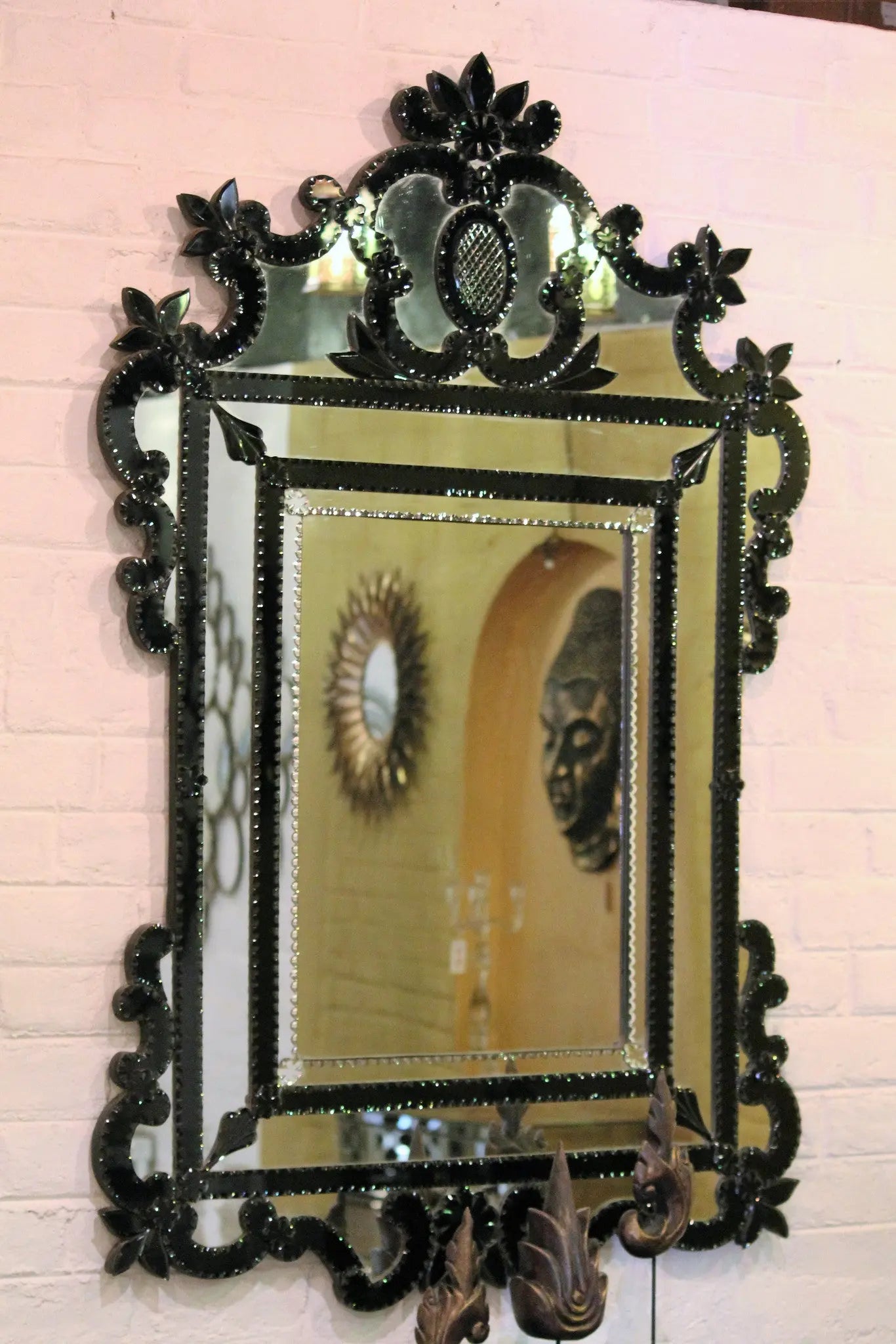 Black Murano Mirror VDMR-15 Venetian Design