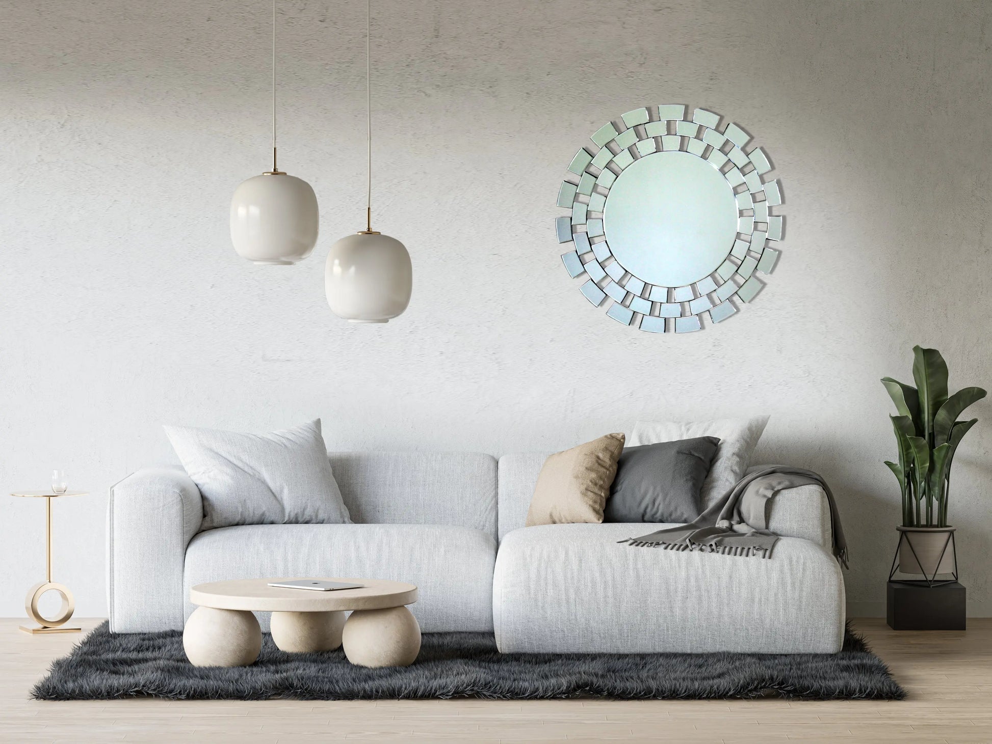 Round Bricks Wall Mirror VDR-471 Venetian Design