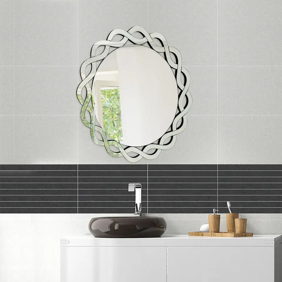 The Cumberland - Modern Round Framed Vanity Mirror VDR-535 Venetian Design