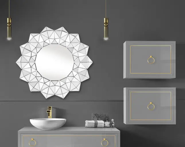 Multi-Faceted Star Shape Modern Wall Mirror VDR-636 Venetian Design