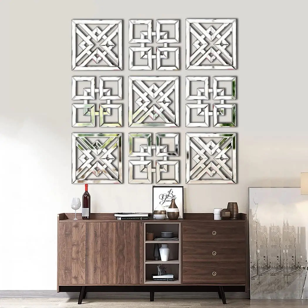 Mirror Pattern Layout Art Mirrored Wall Art - Venetian Design - Shop Authentic Venetian Mirrors ...
