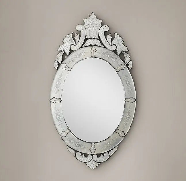 Rococo Etched Mirror - Oval VDRH-04 Venetian Design