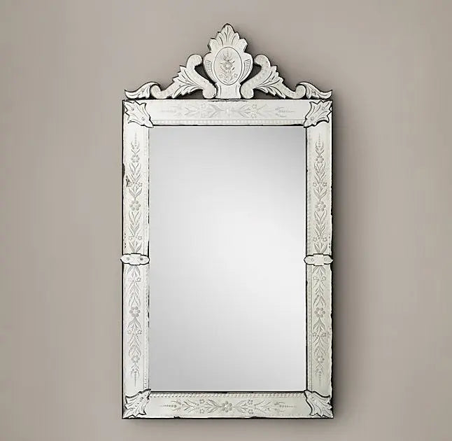Rococo Etched Mirror - Rectangle VDRH-05 Venetian Design