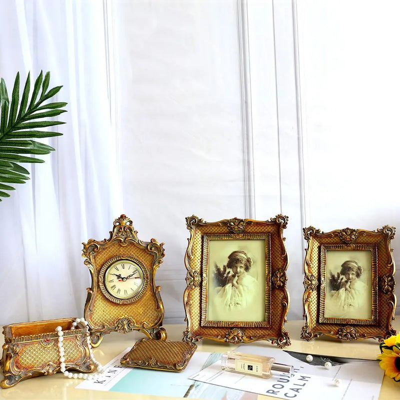 Vintage Golden Photo Frame Set