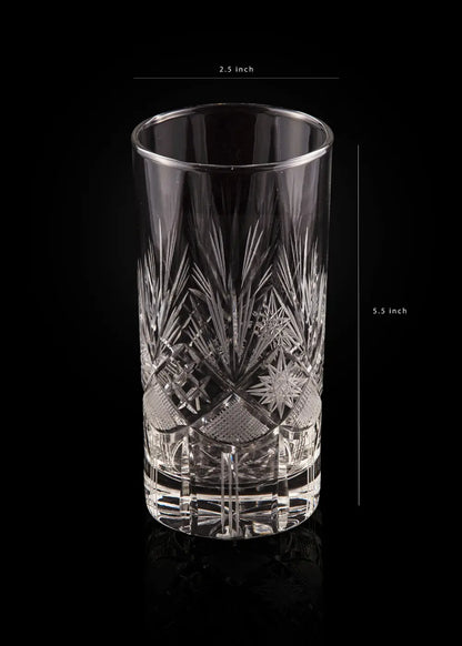 Hand Cut Whiskey Glass (Set of 2) WG-04 Venetian Design (The boutique factory) 100% Heart Made Products