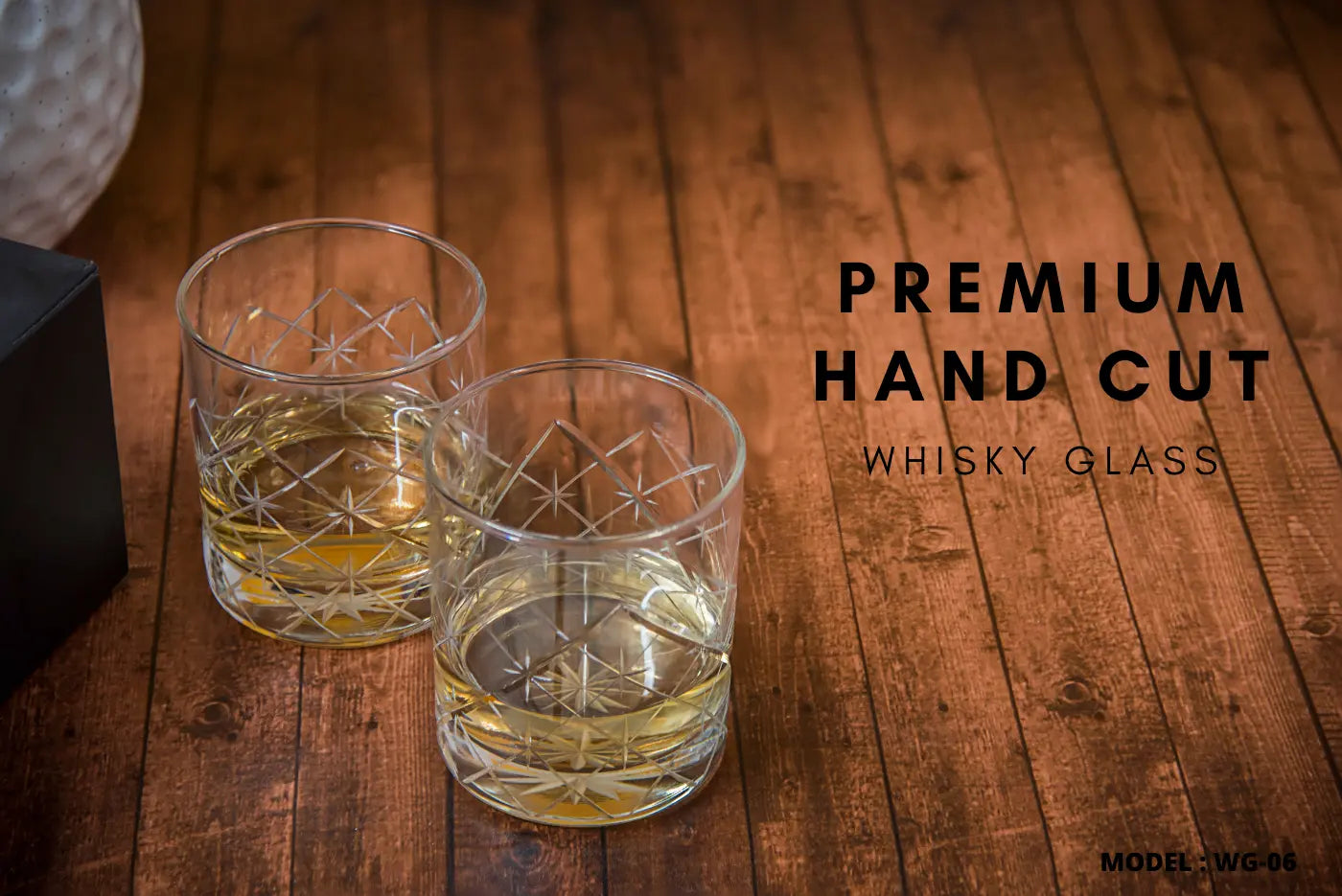 Hand Cut Whiskey Glass (Set of 2) WG-06 Venetian Design (The boutique factory) 100% Heart Made Products