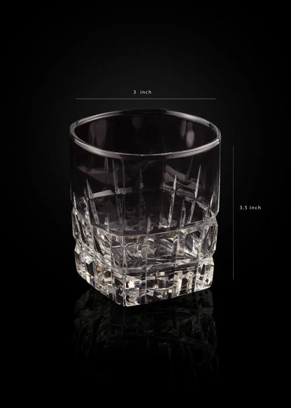 Crystal Hand Cut Whiskey Glass (Set of 2) WG-09 Venetian Design (The boutique factory) 100% Heart Made Products