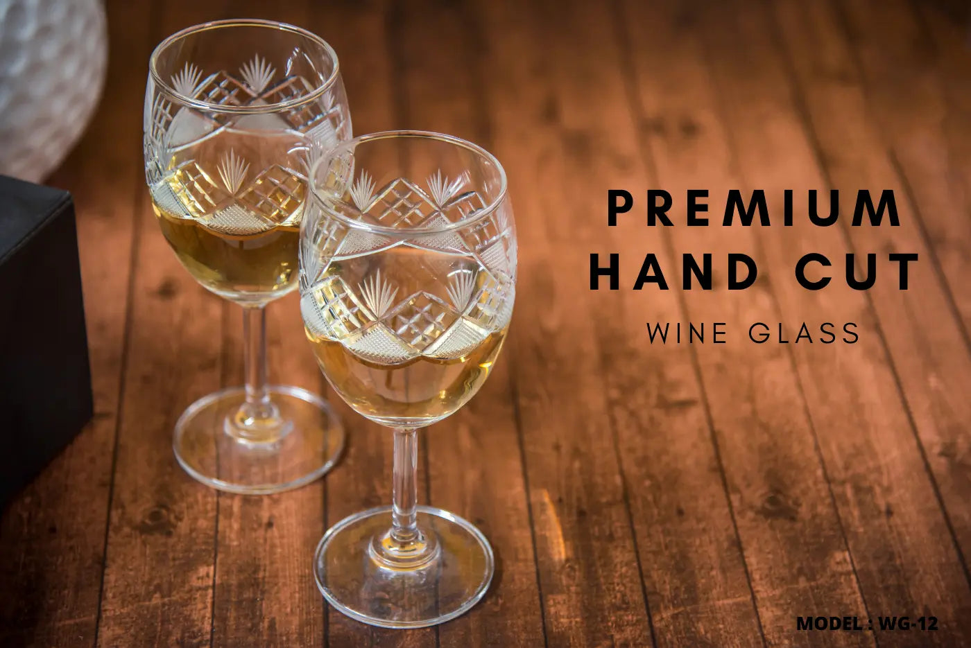 Crystal Hand Cut Wine Glass (Set of 2) WG-12