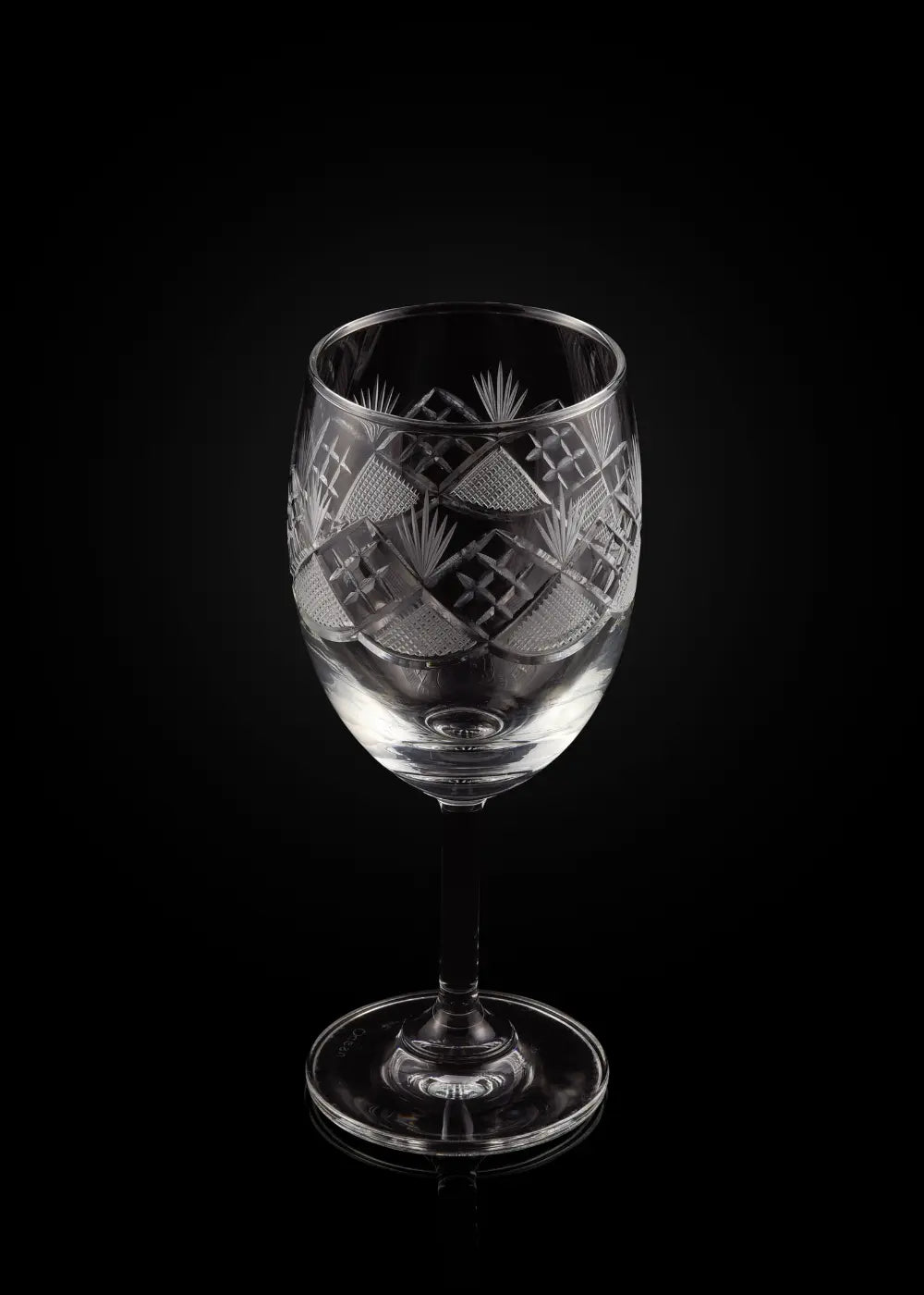 Crystal Hand Cut Wine Glass (Set of 2) WG-12 Venetian Design (The boutique factory) 100% Heart Made Products