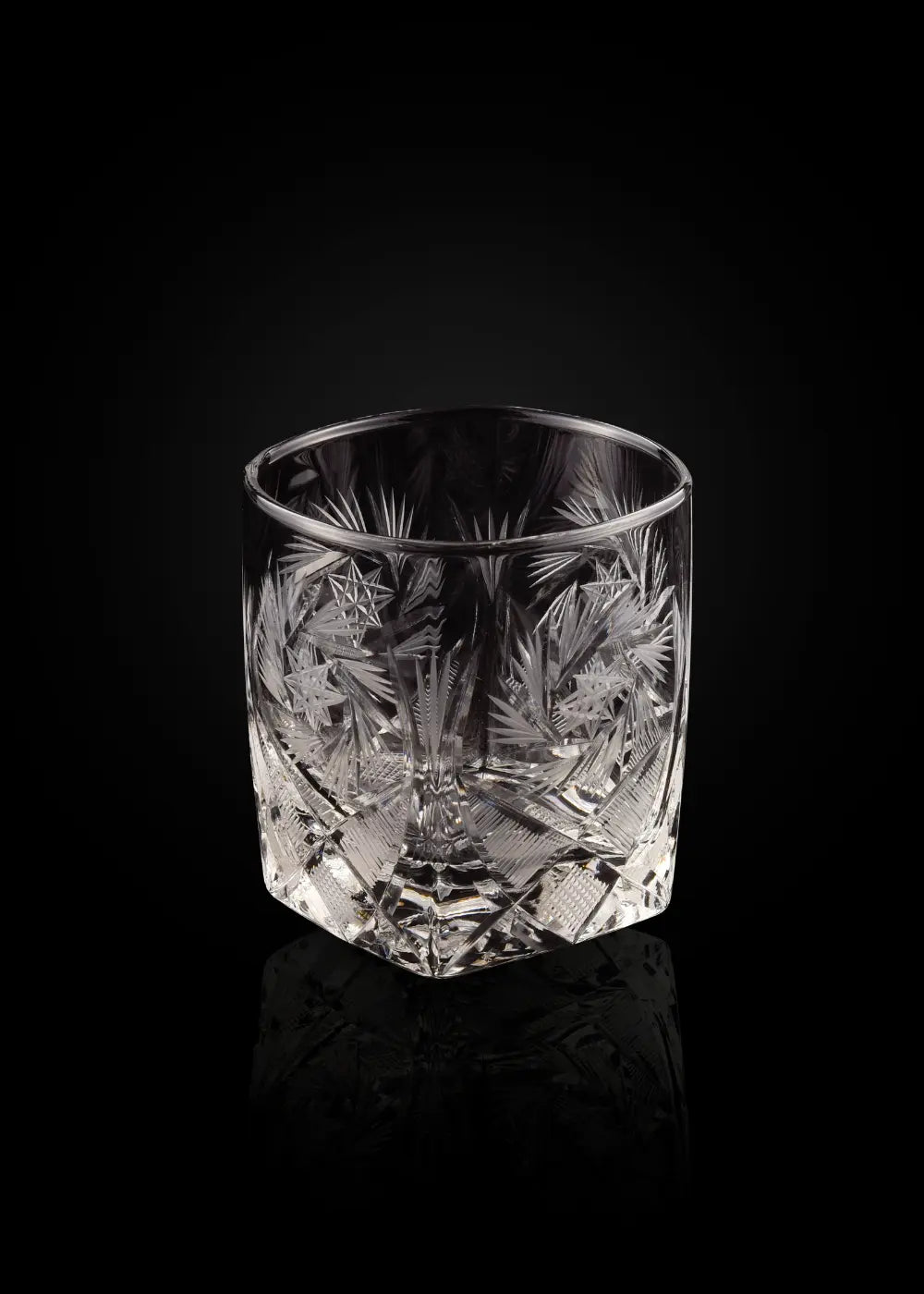 Crystal Hand Cut Whiskey Glass (Set of 2) WG-13 Venetian Design (The boutique factory) 100% Heart Made Products