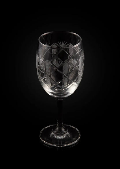 Crystal Hand Cut Wine Glass (Set of 2) WG-15 Venetian Design (The boutique factory) 100% Heart Made Products