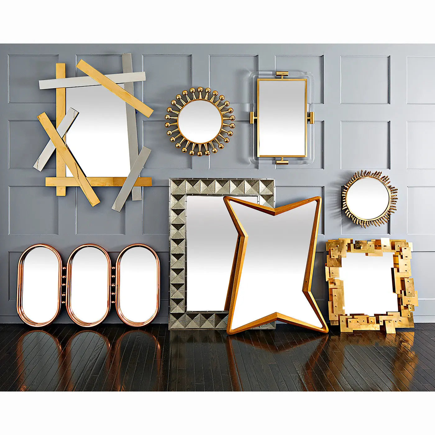White Metal Mirror Venetian Design