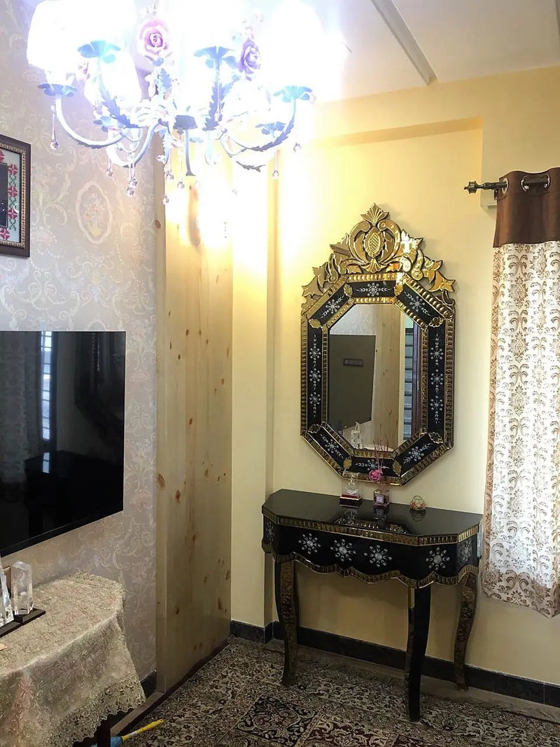 Venetian Mirror and Console Set Venetian Design 100% Heart Made Products