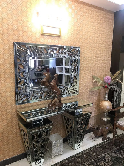Venetian Mirror and Console Set Venetian Design 100% Heart Made Products