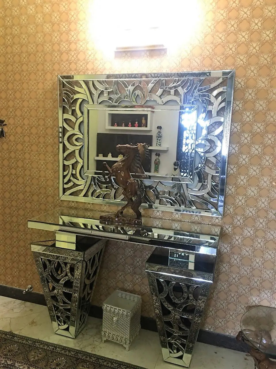 Venetian Mirror and Console Set Venetian Design 100% Heart Made Products