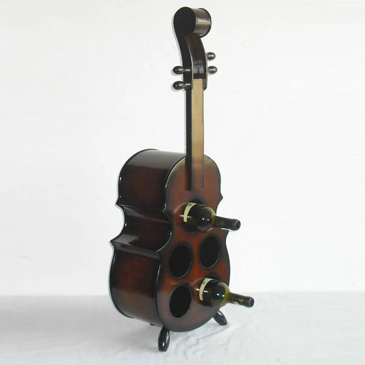 Cocoa Brown Violin Wine Rack Venetian Design 100% Heart Made Products